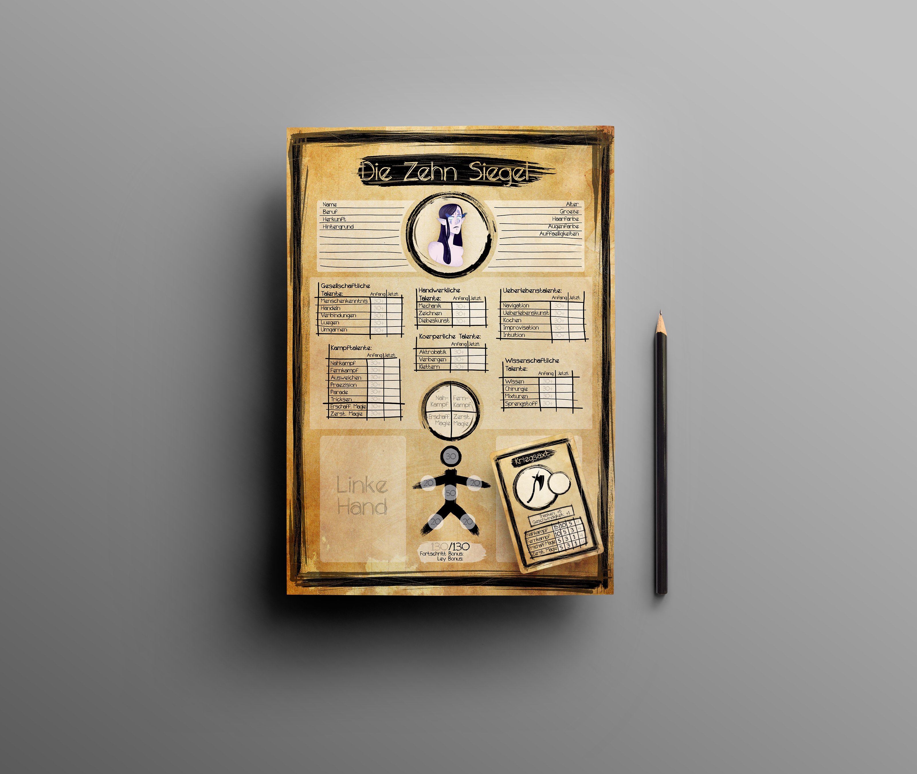 Die zehn Siegel Character Sheet